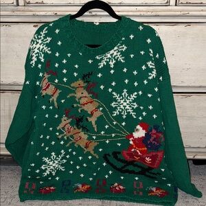 Crystal Kobe Vintage Santa Reindeer Sweater
